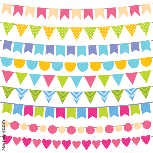 Colorful birthday bunting collection