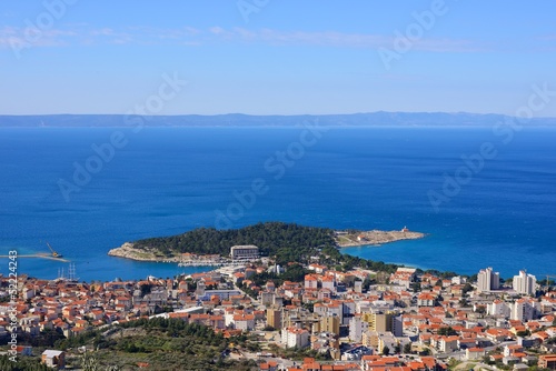 Beautiful sea view from the top of the town Makarska in Croatia © FreshPaint
