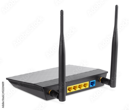 Obraz na płótnie Wireless router isolated on white with clipping path