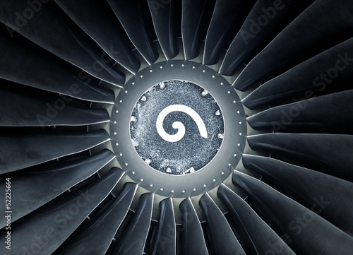 Photo of a jet engine with rotation signal