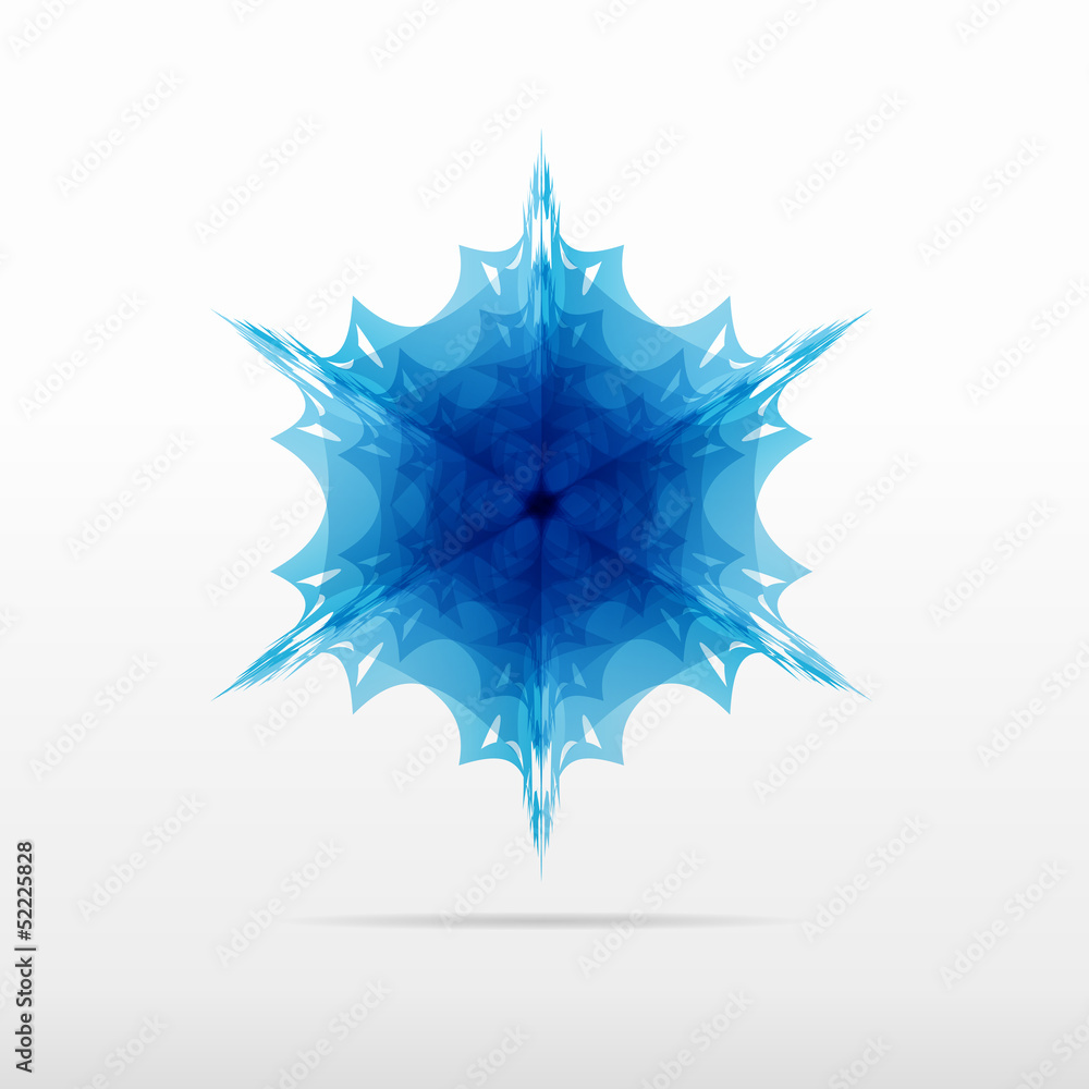 Obraz premium beautiful blue snowflake flower vector logo design