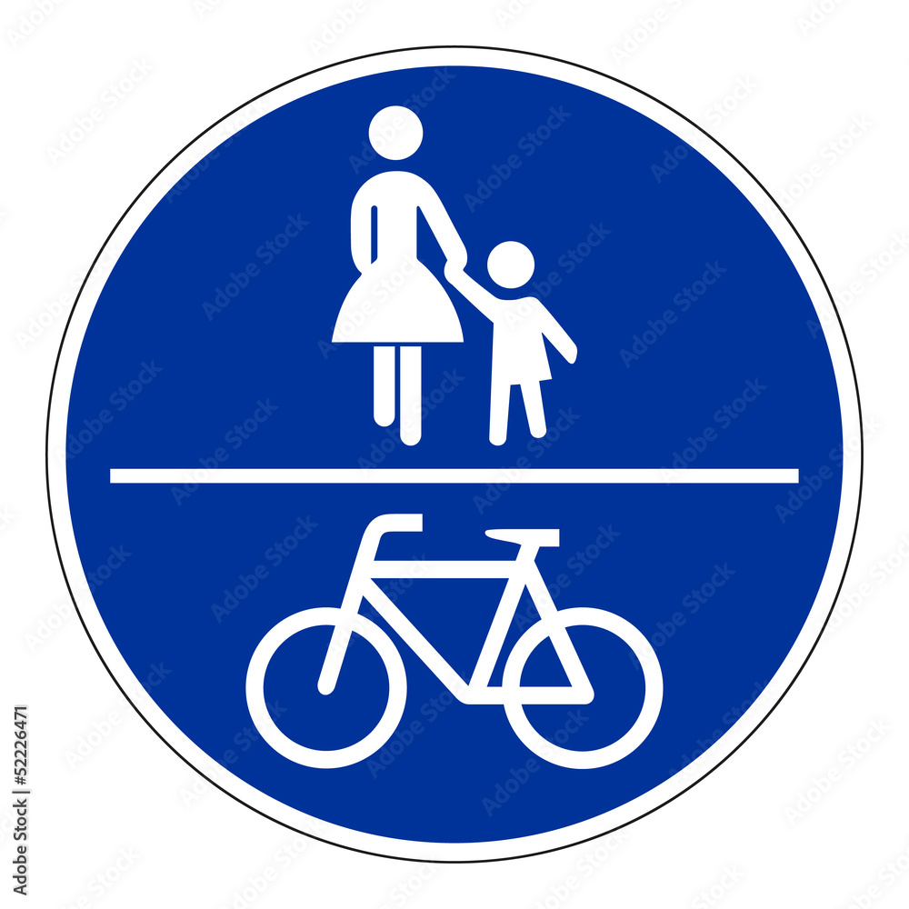 Fußgänger und Radfahrer gemeinsam Fußgänger und Radfahrer gemeinsam