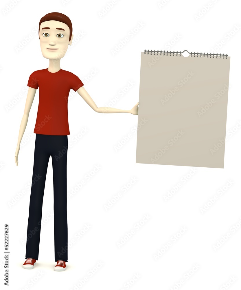 3d render of cartoon character with calendar 3d render of cartoon character with calendar