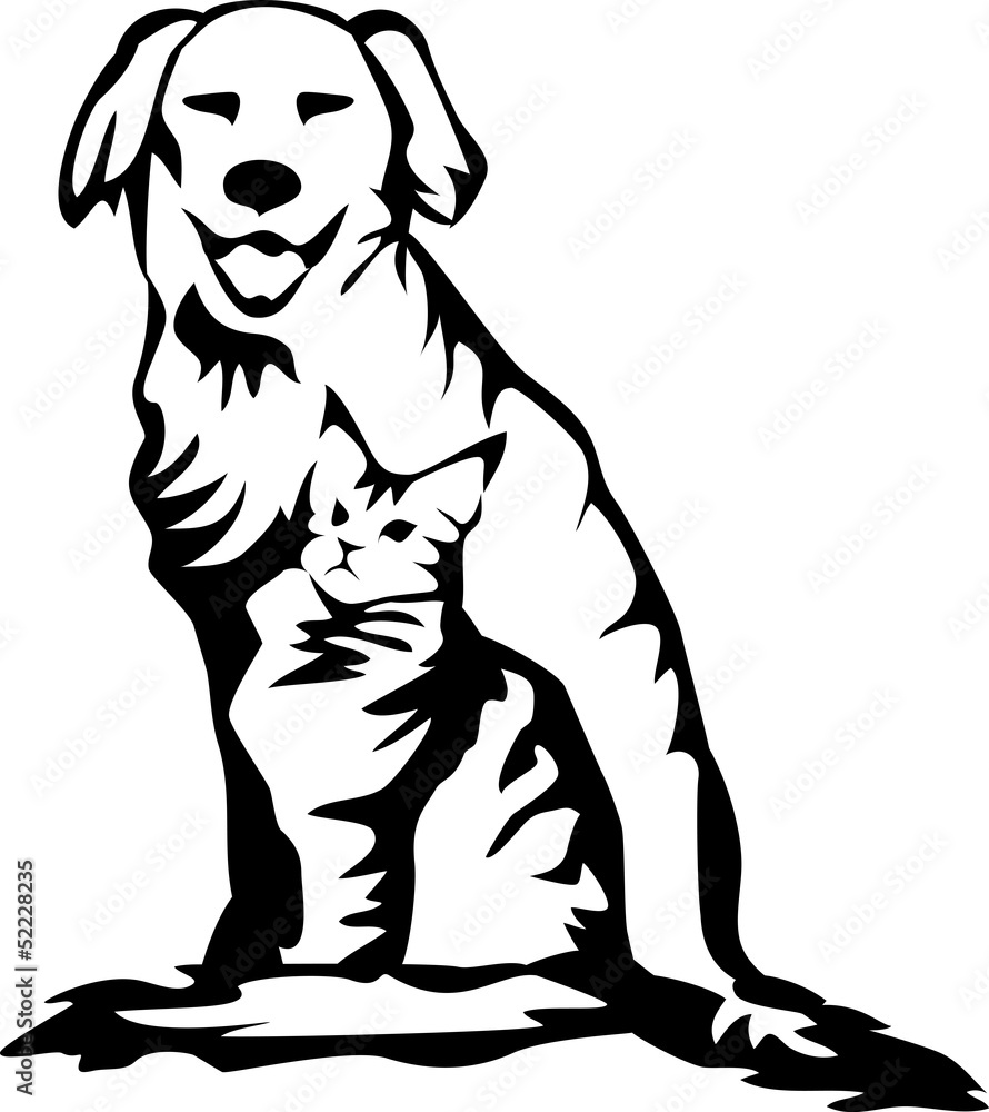 dog and cat silhouette dog and cat silhouette