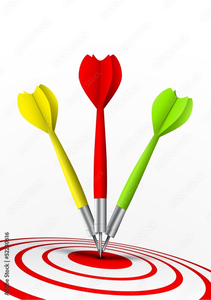 colorful darts hitting a target colorful darts hitting a target