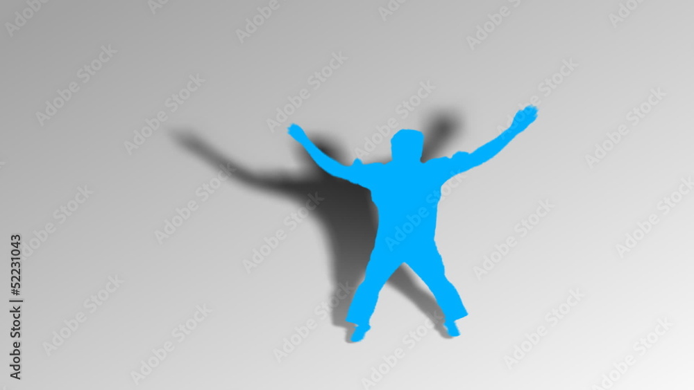many-coloured silhouette person jump on a gray background many-coloured silhouette person jump on a gray background