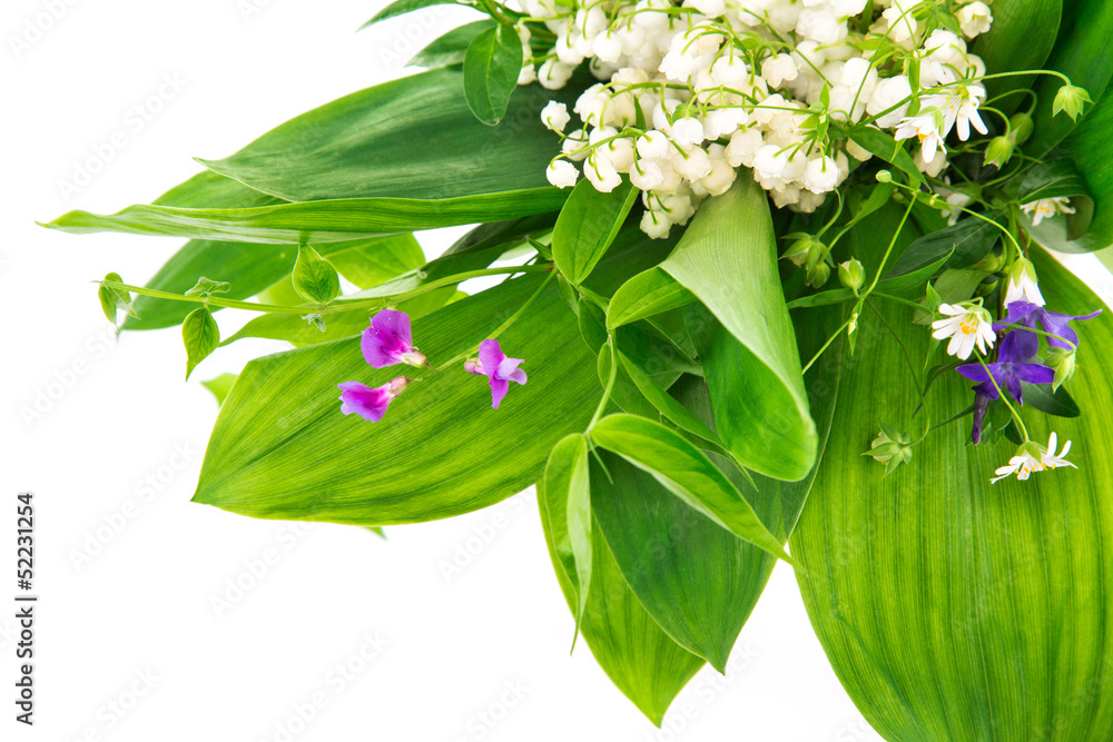Bouquet of lilies of the valley on white background Bouquet of lilies of the valley on white background