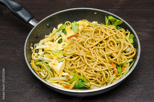 Yakisoba Thai style,Thai noodle in pan