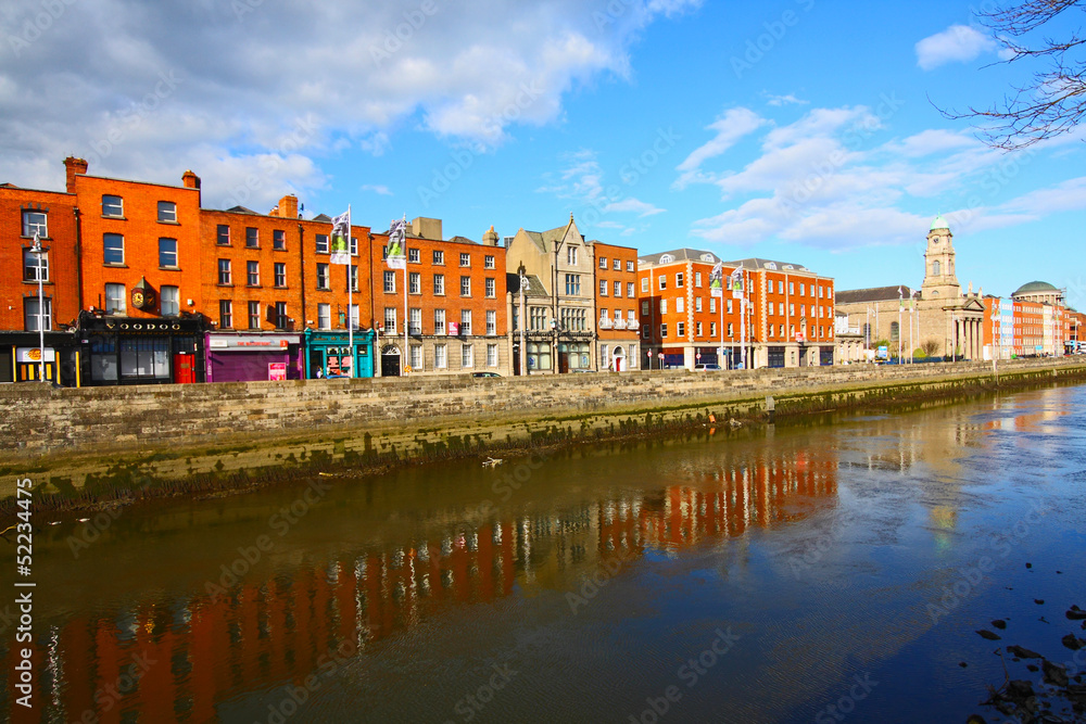 Dublin and The Liffey river