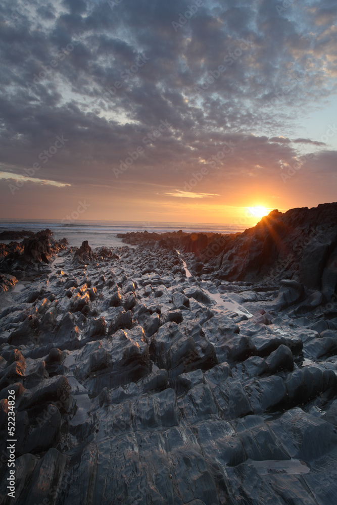 Obraz premium Sunset Woolacombe North Devon coast
