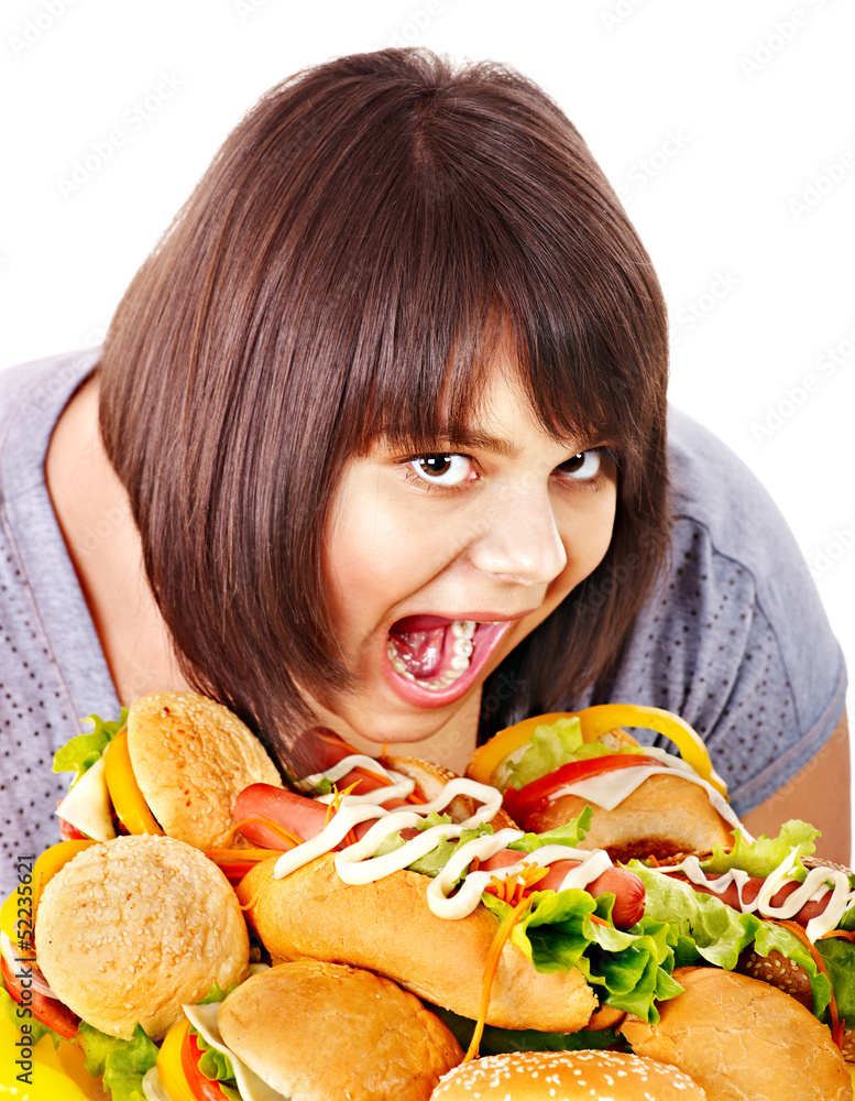 Woman holding hamburger. Woman holding hamburger.