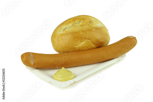 Fotografia wiener würstchen mit brötchen