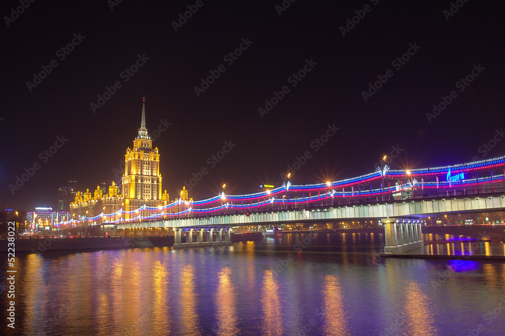 Old moscow hotel with bridge