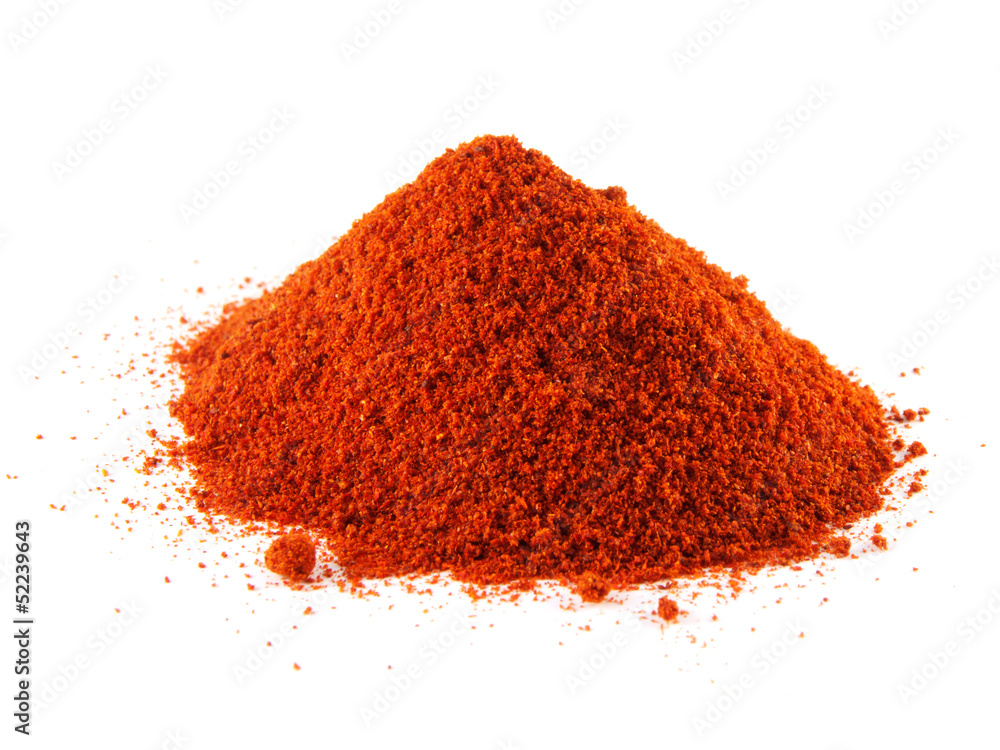 Ground red chili hot pepper. Hill of sweet paprika Ground red chili hot pepper. Hill of sweet paprika