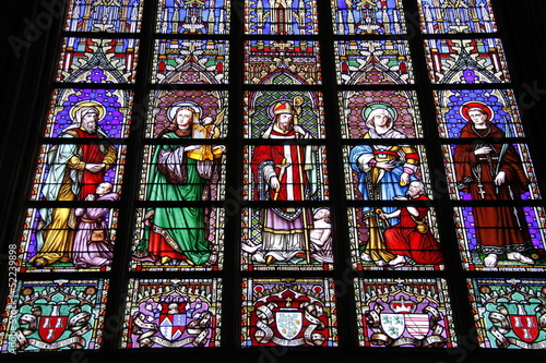 Vitrail de l   glise Notre Dame du Sablon    Bruxelles  Belgique