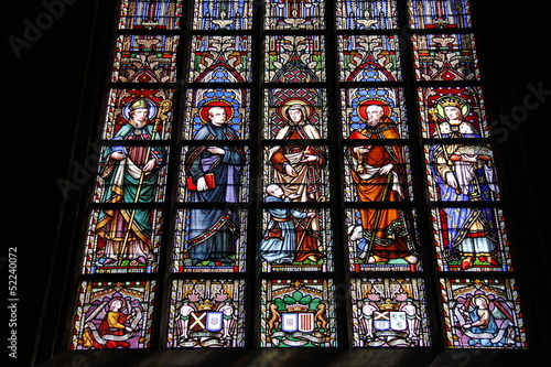 Vitrail de l'église Notre Dame du Sablon à Bruxelles, Belgique © Atlantis
