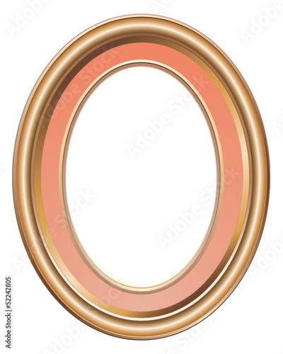 Cadre ovale or et corail