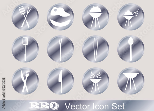 barbecue vetor icon set