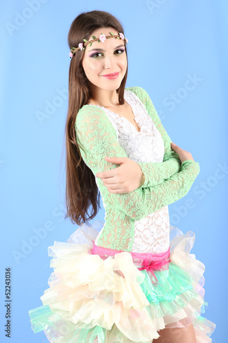 Beautiful spring woman port...