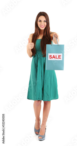 Young beautiful girl in gre...