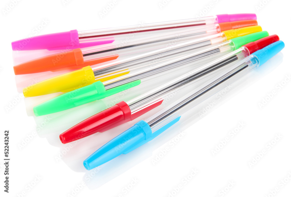 Colorful pens isolated on white Colorful pens isolated on white