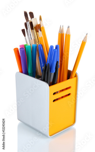 Sectional glass on 4 departments isolated on white