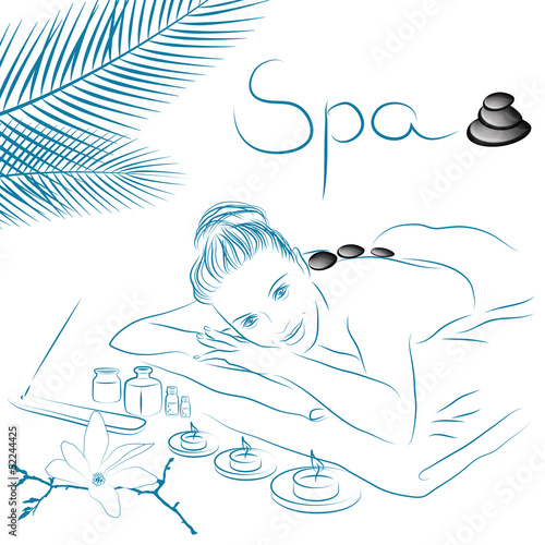woman lying for spa  massage