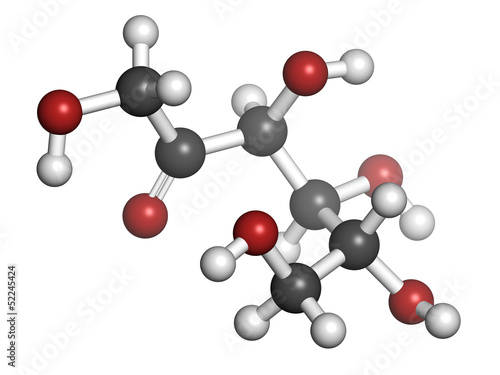 Tagatose sweetener, molecular model photo