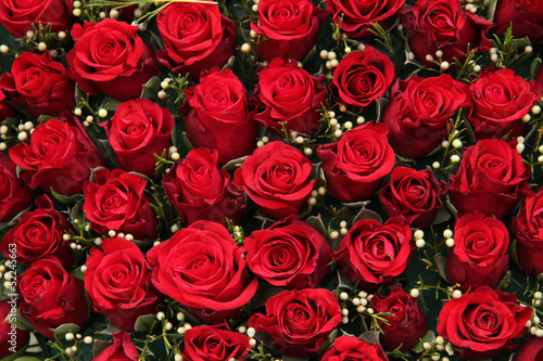 Red roses and small white berries