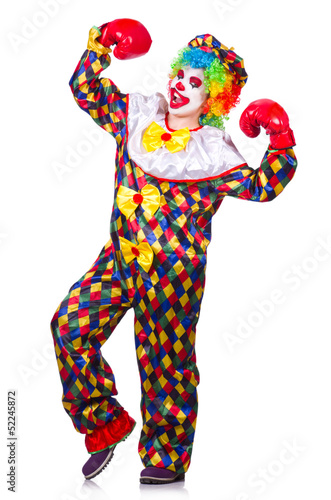 Funny clown isolated on the white