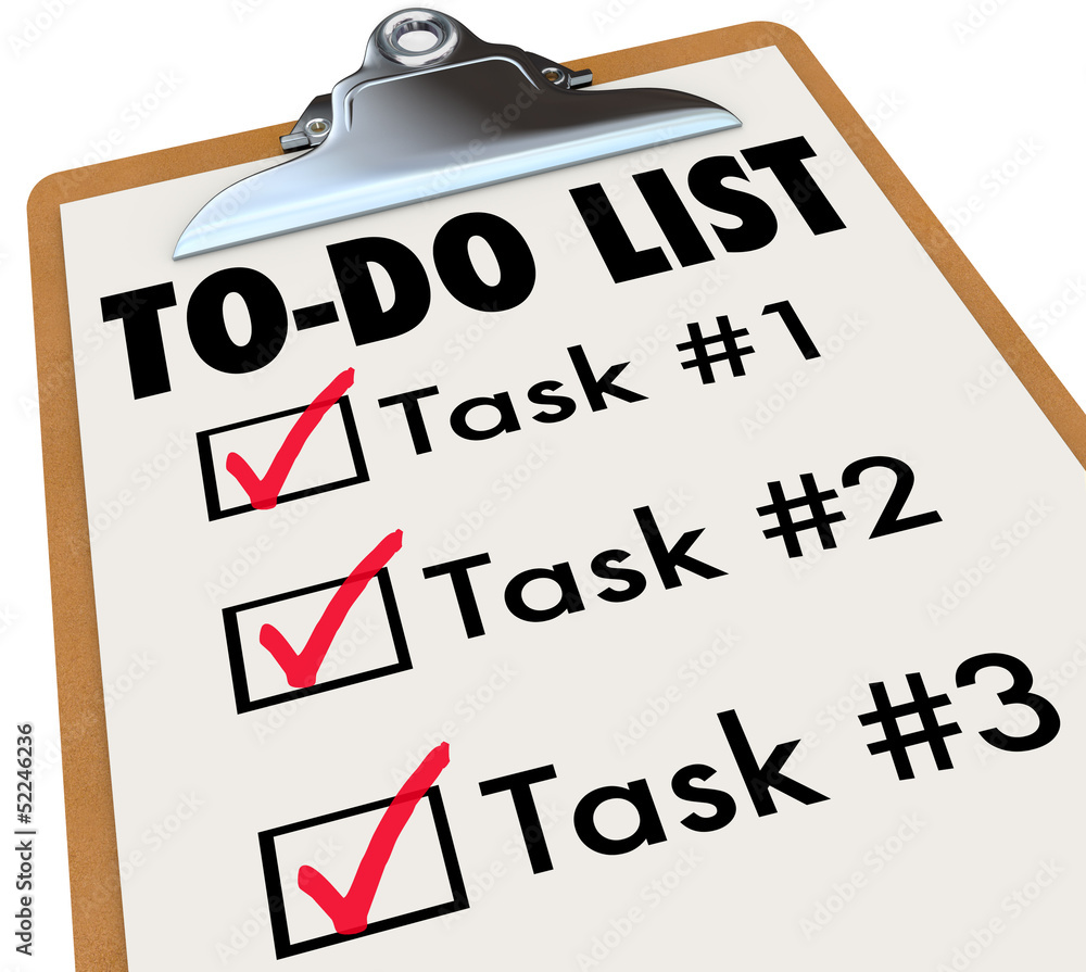 To Do List Tasks Clipboard Checkmark Words Remember Goals Stock 