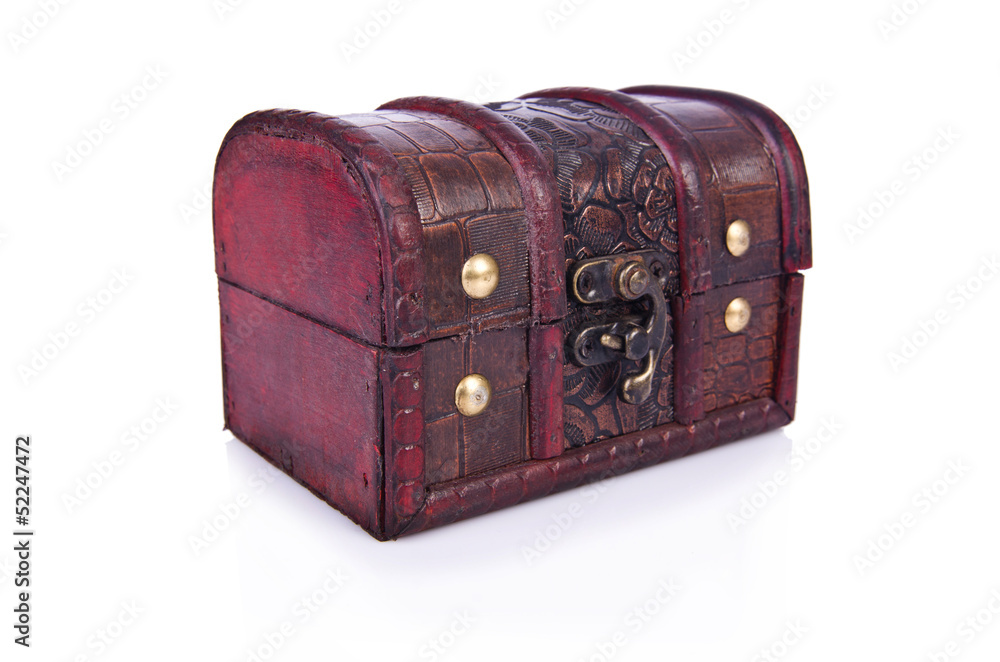 Old chest isolated on the white background Old chest isolated on the white background