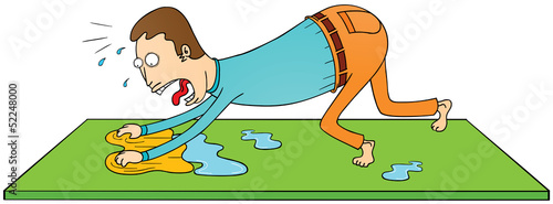 cleaning floor