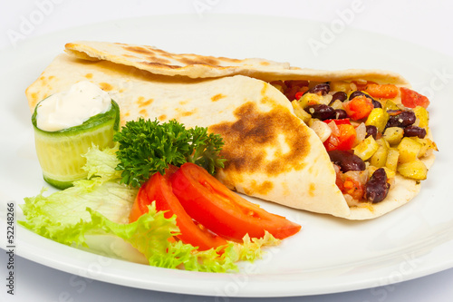 burrito with beans and squash