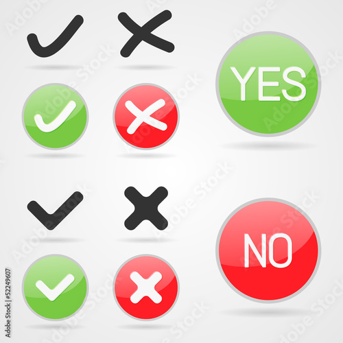Vector yes no buttons