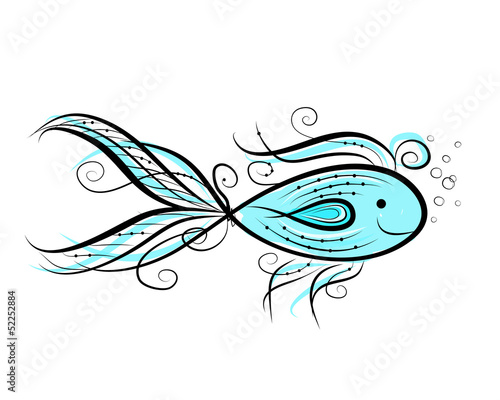 Sketch of funny fish for your design