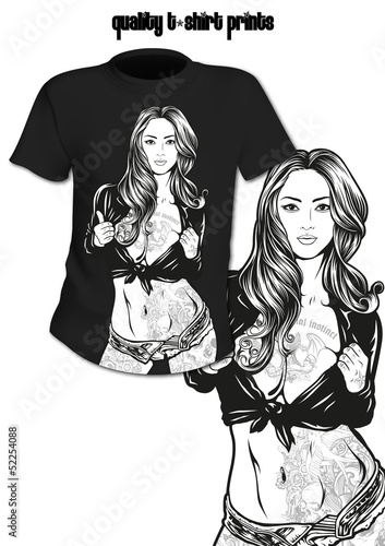 T-Shirt Print Tattoo Mädchen
