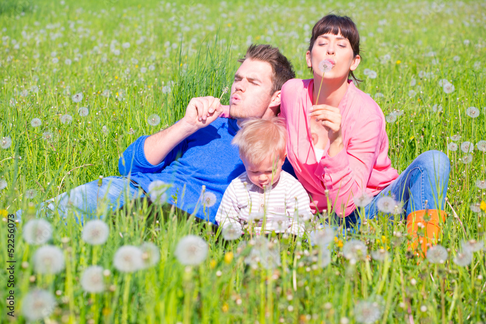 Fototapeta premium junge familie im feld