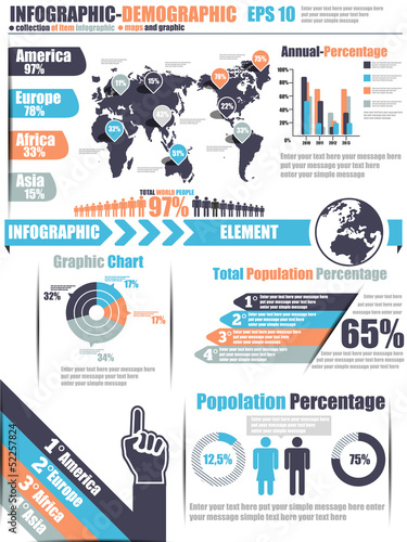 INFOGRAPHICS DEMOGRAPHIC  ELEMENT 11 BLUE