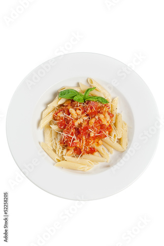 Italian pasta on the plate