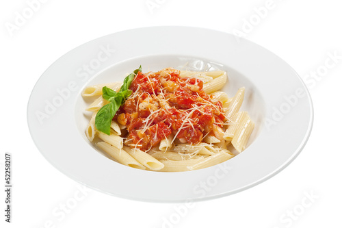 Italian pasta on the plate