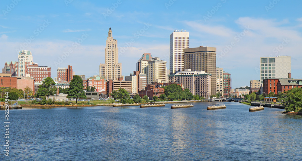 Naklejka premium Panoramic skyline of Providence, Rhode Island