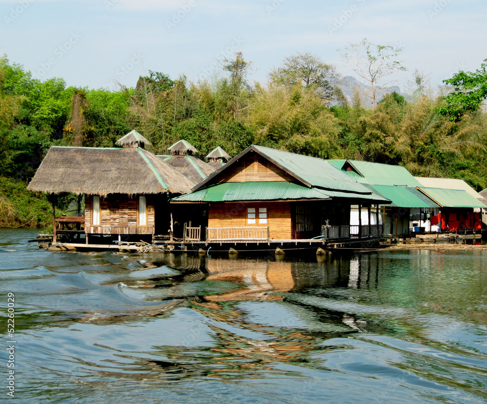 Thailand, houses on the water, bungalow, river Thailand, houses on the water, bungalow, river
