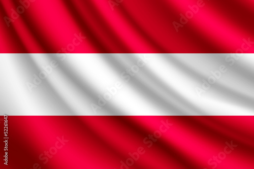 Waving flag of Austria, vector