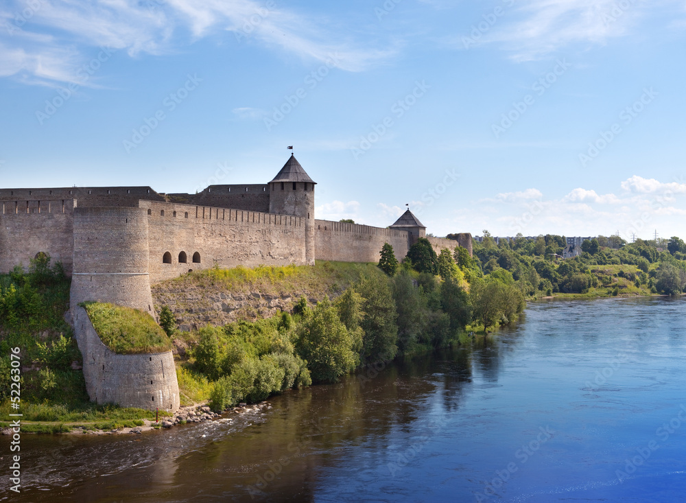 Ivangorod fortress at the border of Russia and Estonia