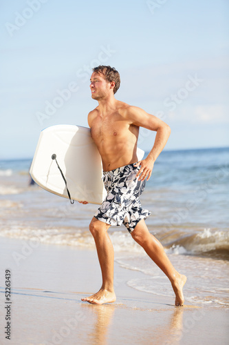 Photography Beach water sports surfing man with body surfboard