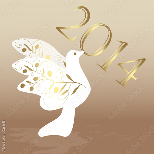2014, silvester, sylvester, jahresbeginn,  friedenstaube, weiß