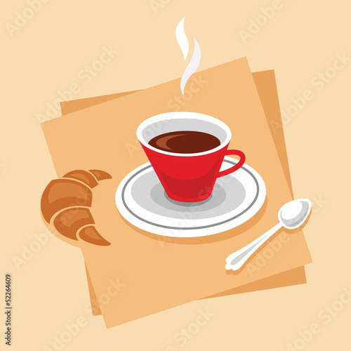 Coffee with a croissant