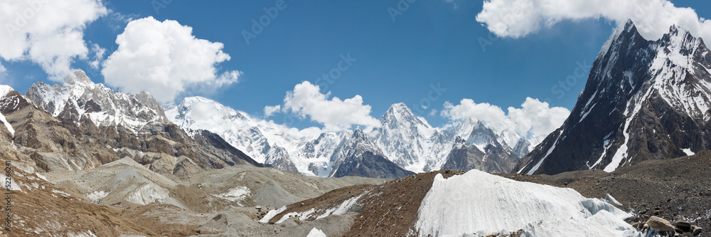 Obraz premium Karakorum Mountains and Glacier Panorama