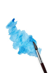 Abstract watercolor background with paint brush